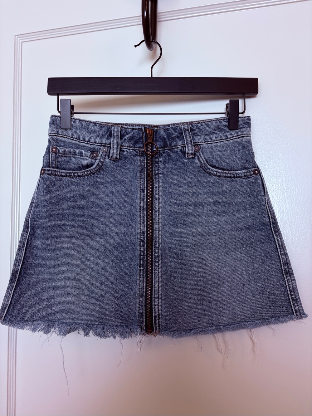 We The Free Denim "Pull It Up" Mini Skirt with Zip front (Free People)